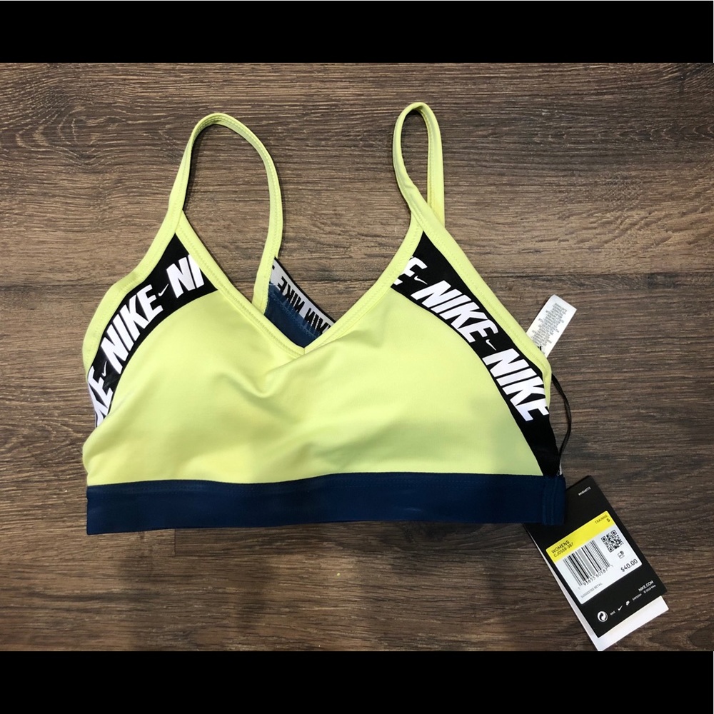 Nike Indy Bra - Lime green and navy